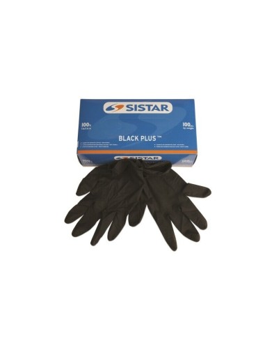 Sistar BLACK PLUS latex disposable gloves cf.100pz