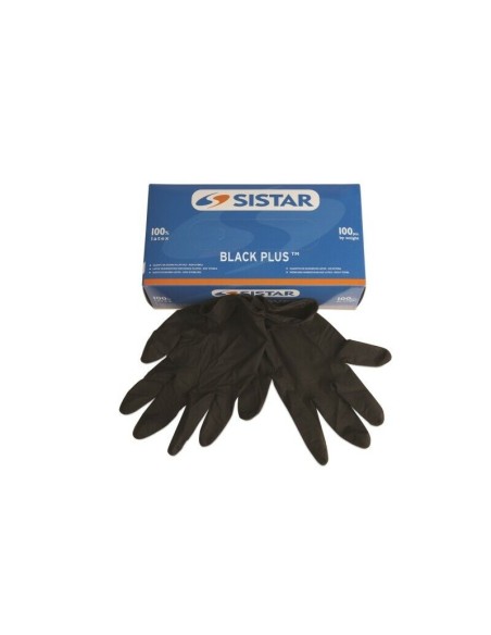 Sistar BLACK PLUS latex disposable gloves cf.100pz