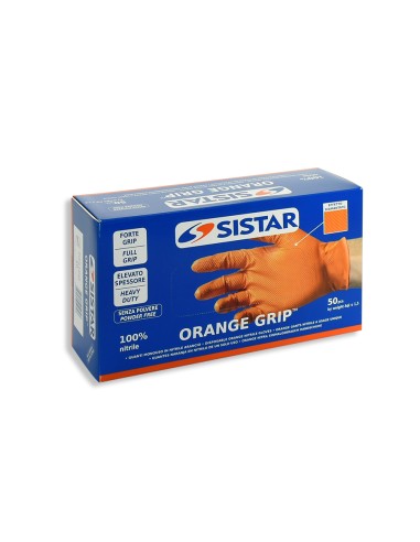 Sistar ORANGE GRIP Professional Disposable Nitrile Glove