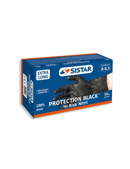 Sistar PROTECTION BLACK Hi-Risk nitril 50pz Sistar PROTECTION BLACK Hi-Risk nitril 50pz