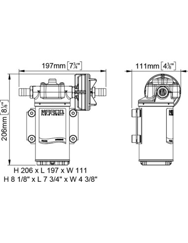 MARCO Pompa ingranaggi in bronzo UP6 12V