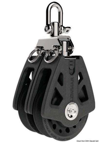 LEWMAR Bozzello Syncro Doppio puleggia mm.60