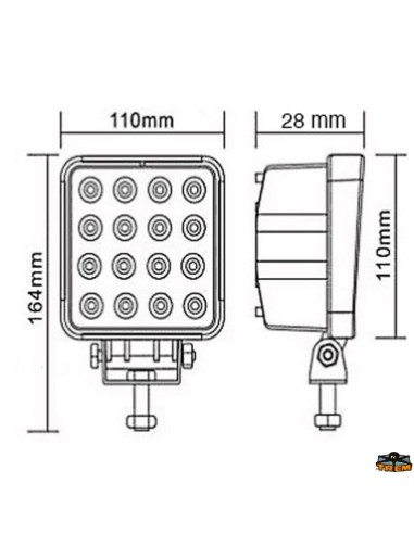 TREM Faro impermeabile a 16 led x 3w L2216110