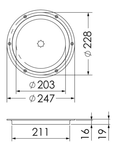 OSCULATI Botola ispezione AISI 316 203mm 20.100.50