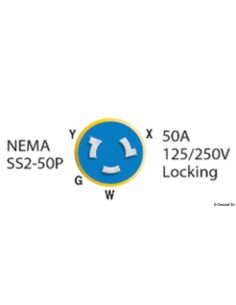 Marinco Presa inox tripolare 4 fili 50A 125/250V IP56 2