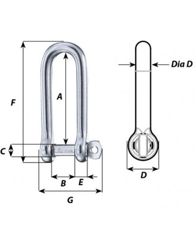 Wichard 1416 shackle captive D 12mm