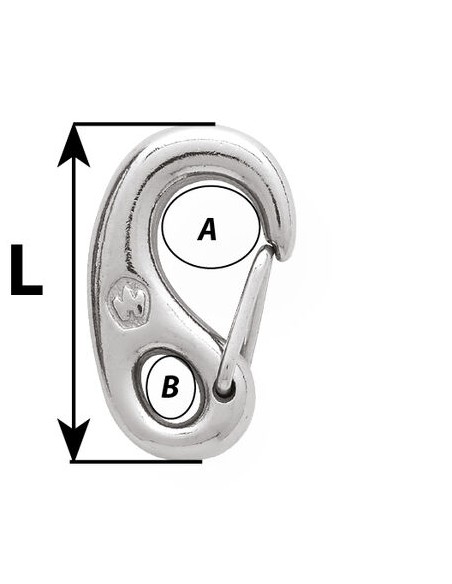 Wichard 2448 moschettone di sicurezza lunghezza 25 mm