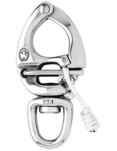 Wichard moschettone sgancio rapido 2674 - HR quick release snap shackle - With swivel eye - Length 80 mm