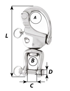 Wichard 2478 HR snap shackle with clevis pin swivel length 120 mm 2