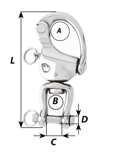 Wichard 2478 moschettone sgancio rapido girevole mm.120 Wichard 2478 moschettone sgancio rapido girevole mm.120