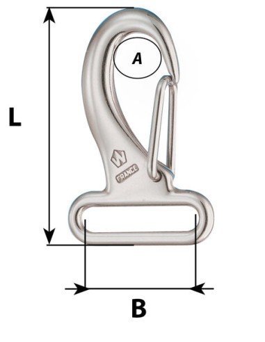 Wichard 2284 moschettone per fettuccia 30 mm.60