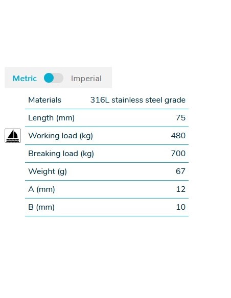 Wichard moschettone di sicurezza 2481 mm.75