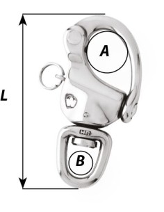 Wichard 2475 HR snap shackle with swivel eye length 90 mm 2