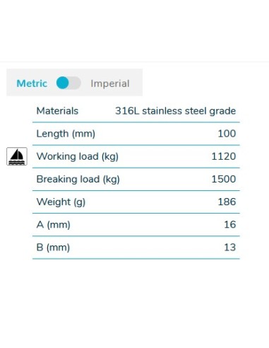Wichard 2482 moschettone di sicurezza mm.100