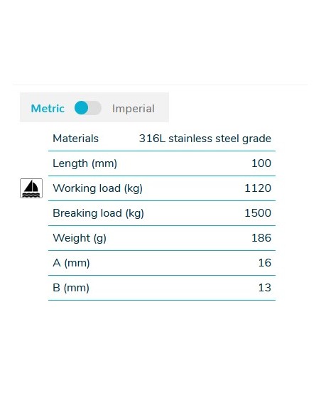 Wichard 2482 moschettone di sicurezza mm.100
