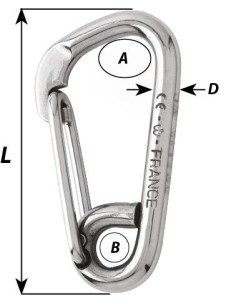 Wichard 2327 asymmetric carabin hook length 120 mm 2
