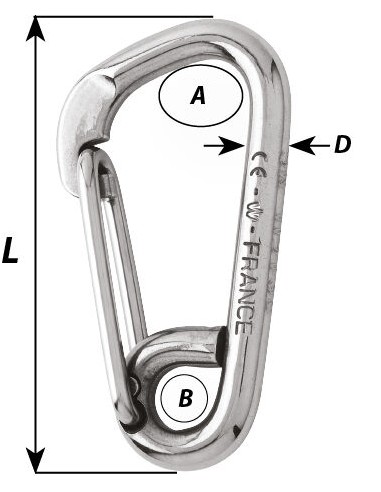 Wichard 2327 moschettone asimmetrico 120 mm