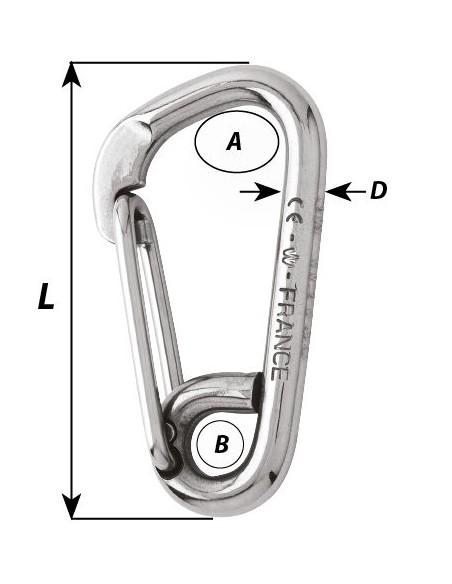 Wichard 2327 moschettone asimmetrico 120 mm