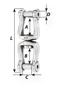 Wichard 2369 swivel pin with allen head length 120 mm 2