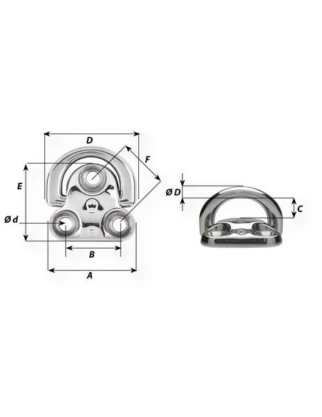 Wichard 6605 folding pad eye 8 mm Wichard 6605 folding pad eye 8 mm