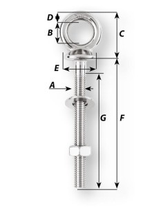 Wichard 6495 eye bolt M10x150 length 100 mm 2